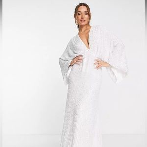 ASOS Design Ciara Sequin Kimono Sleeve Dress - Size 2